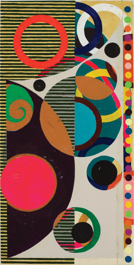 amalgamation of stripes, circles, flowers, and colors