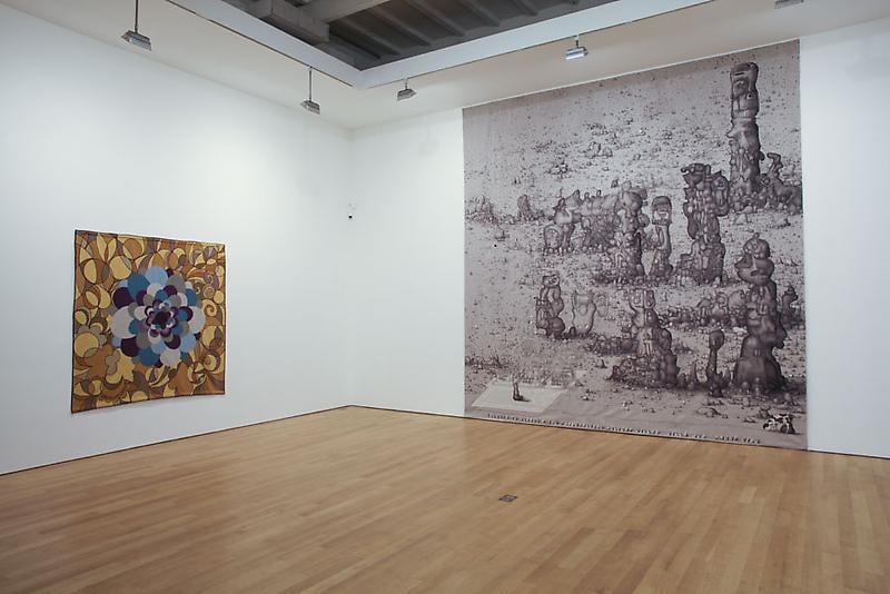 installation view of two tapetries