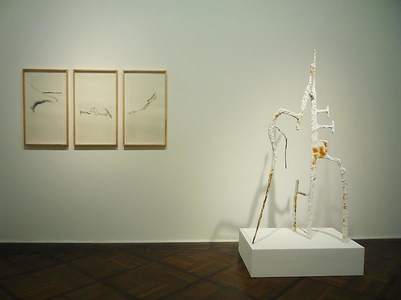 installation view of two artworks