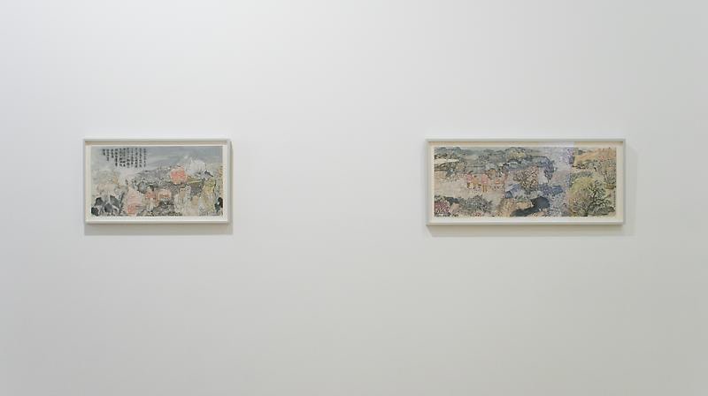 installation view of two artworks