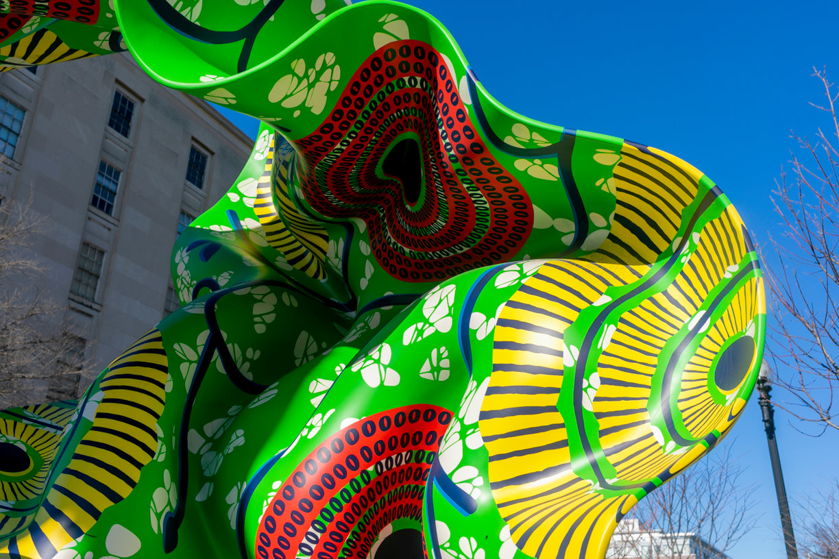 close up of a sculpture of a piece of fabric swaying and undulating