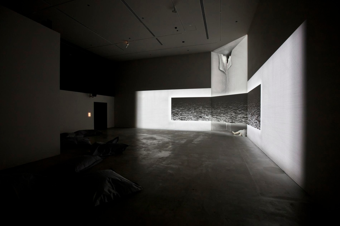installation view of Tabaimo's Tozen, 2014