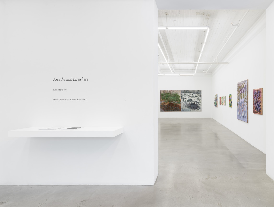 Installation view, Arcadia and Elsewhere, James Cohan, 291 Grand Street, NY, January 12 - February 10, 2024