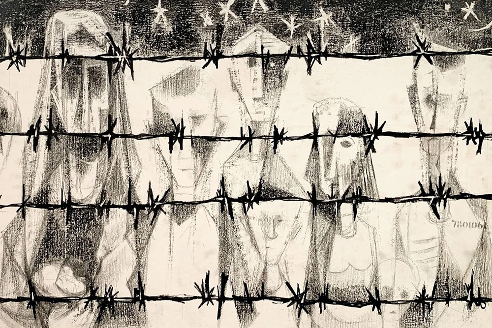 Untitled drawing from Si Lewen's The Parade, c. 1950