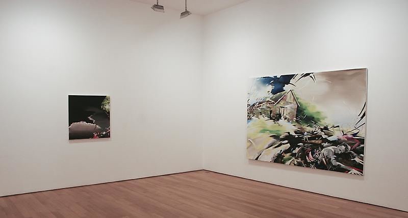 installation view of two artworks