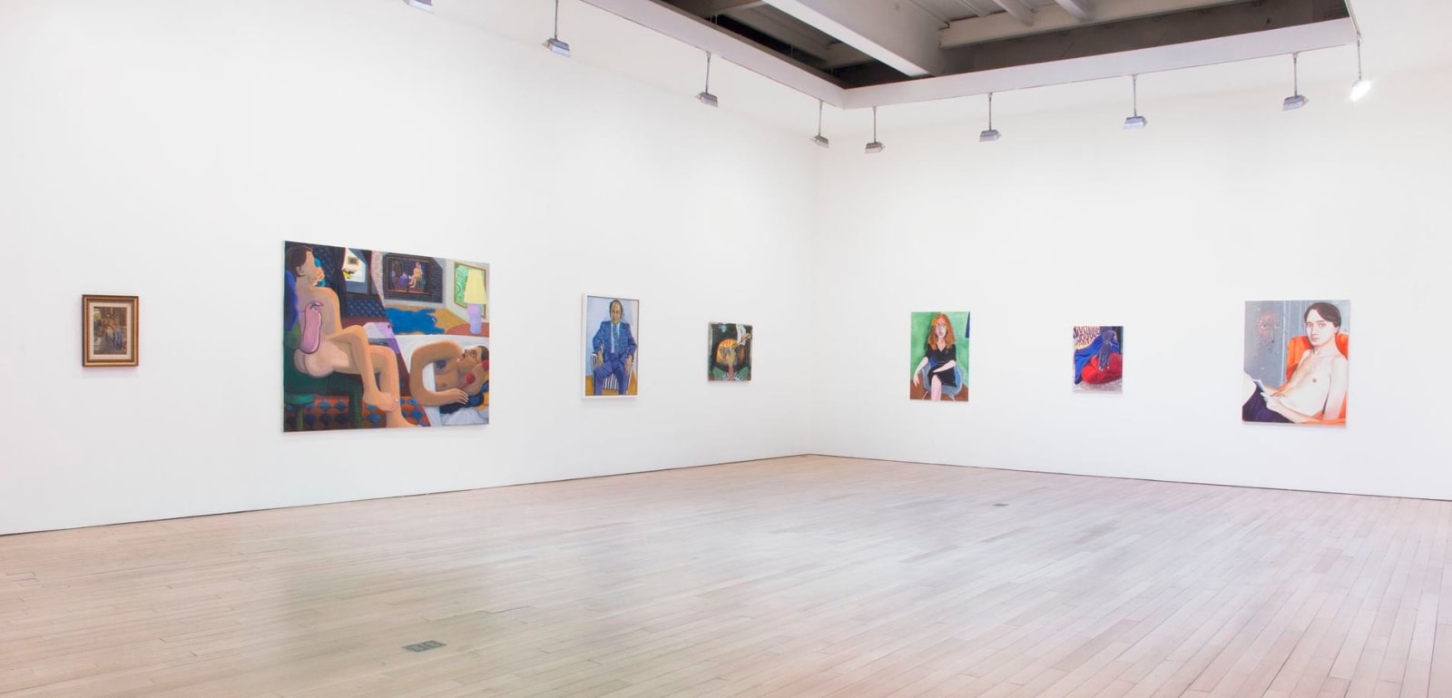 Installation view of several artworks