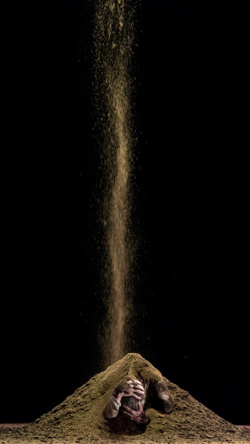 , BILL VIOLA (比尔 维奥拉),&nbsp;Earth Martyr,&nbsp;2014, color high-definition video on plasma display mounted vertically on wall, 42 3/8 x 24 1/2 x 2 5/8 in. 7:10 minutes. Executive producer: Kira Perov,