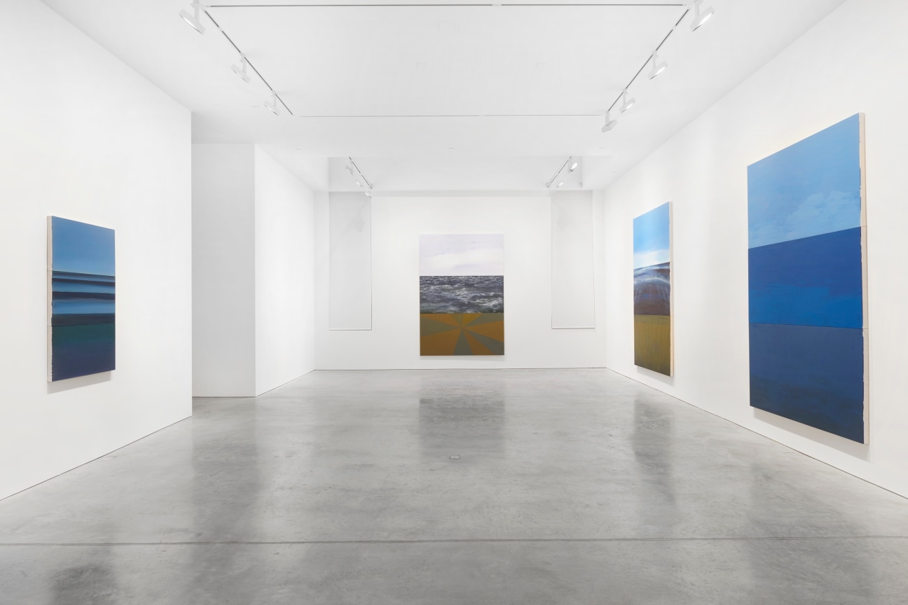 view of four paintings