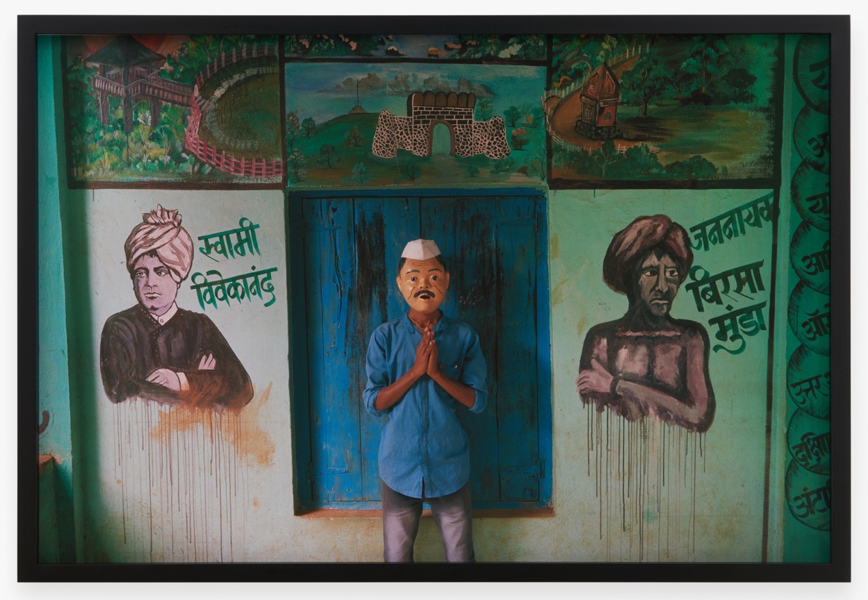 Archival pigment print featuring one person in a mask