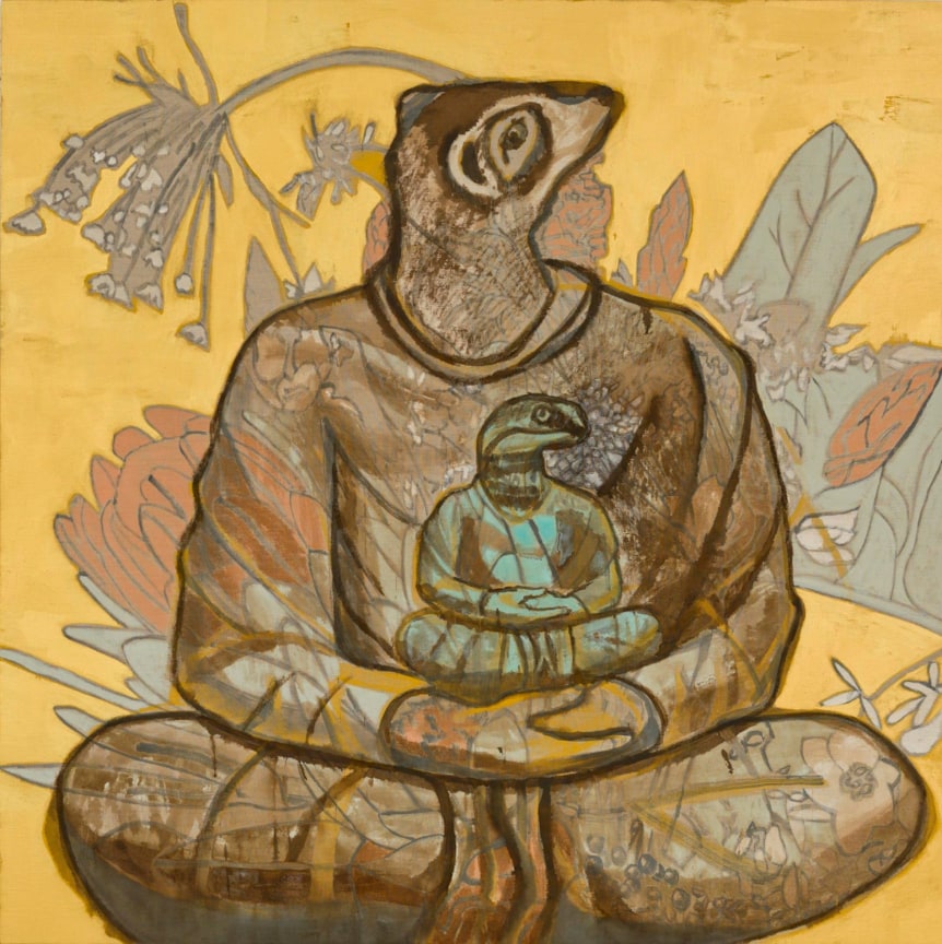 , FRANCESCO CLEMENTE&nbsp;Dilemma II,&nbsp;2013&nbsp;Pigment on linen&nbsp;72 x 72 in. (182.9 x 182.9 cm)
