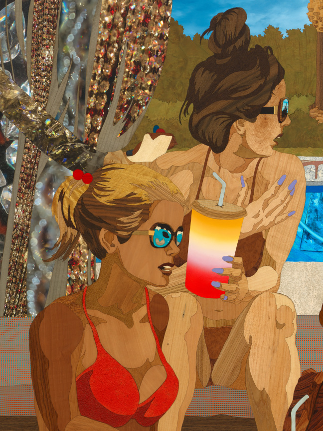 two women in bikinis