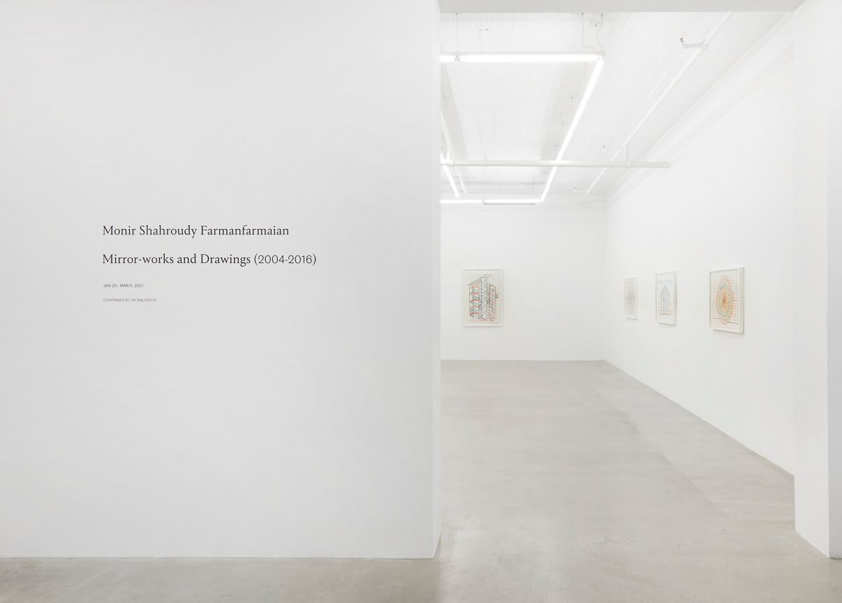 entrance toward gallery exhibit revealing several drawings