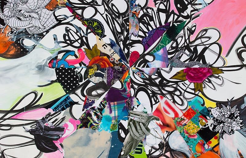 detail of abstract collage