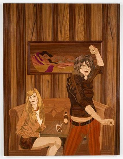 women in a bar, one of them seems to be dancing