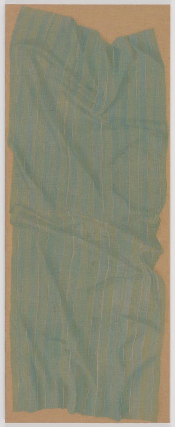 realistic painting of a used light blue fabric