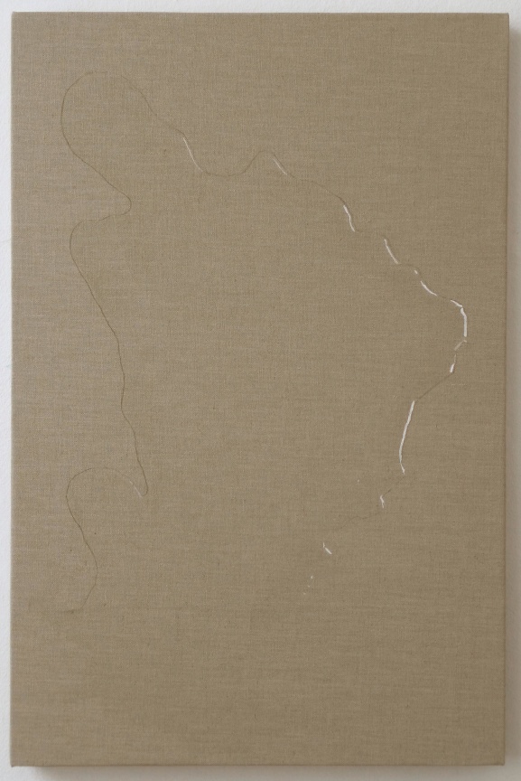 , HELENE APPEL Spilled Water, 2014 Watercolor on linen 32 5/8 x 21 1/4 in. (83 x 54 cm)