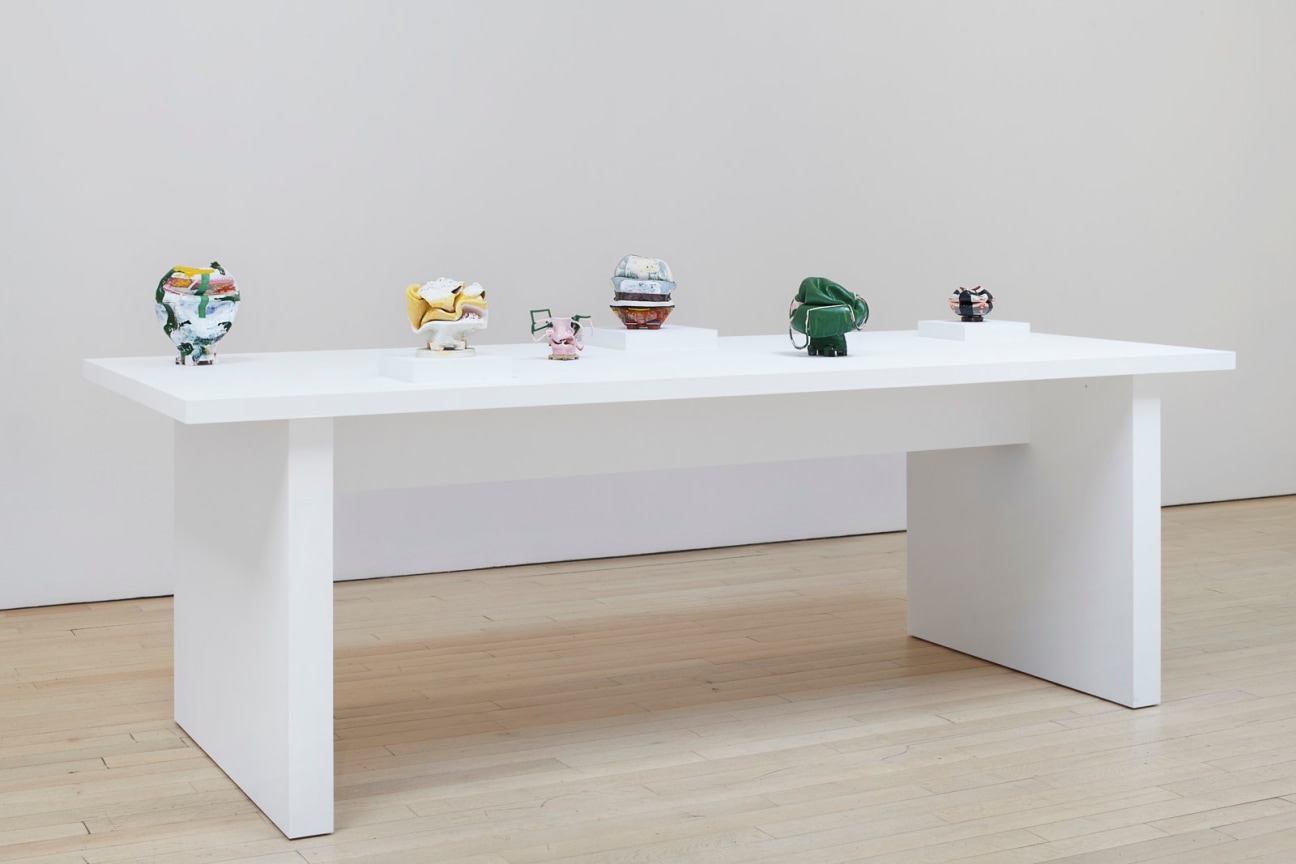 installation view of several sculptures