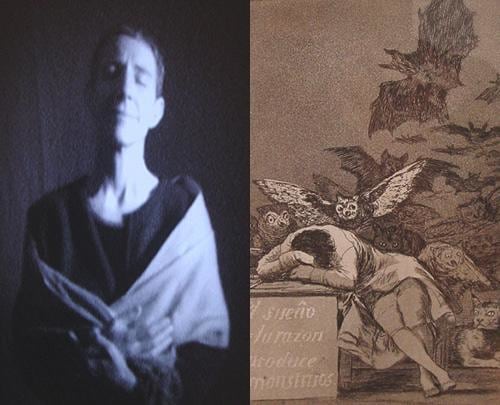 Bill Viola's work next to Francisco Jose de Goya's work