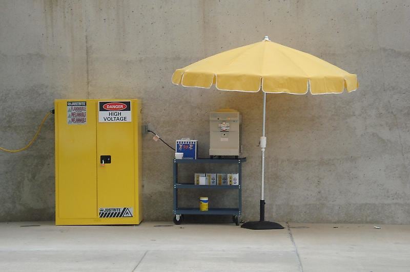 Solar-powered panels, soft-serve ice cream machine, ice cream cones, ice cream Dimensions variable