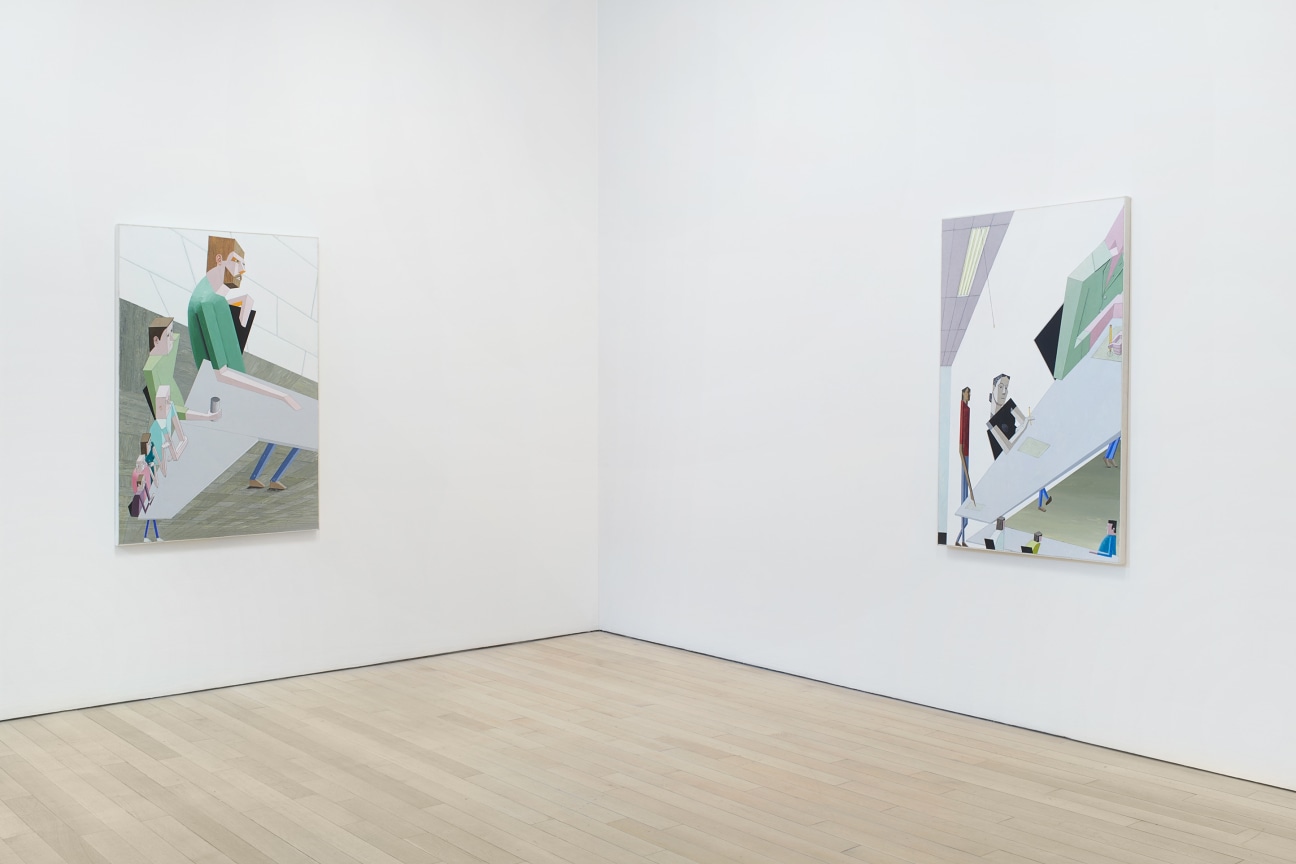 Installation view of two artworks