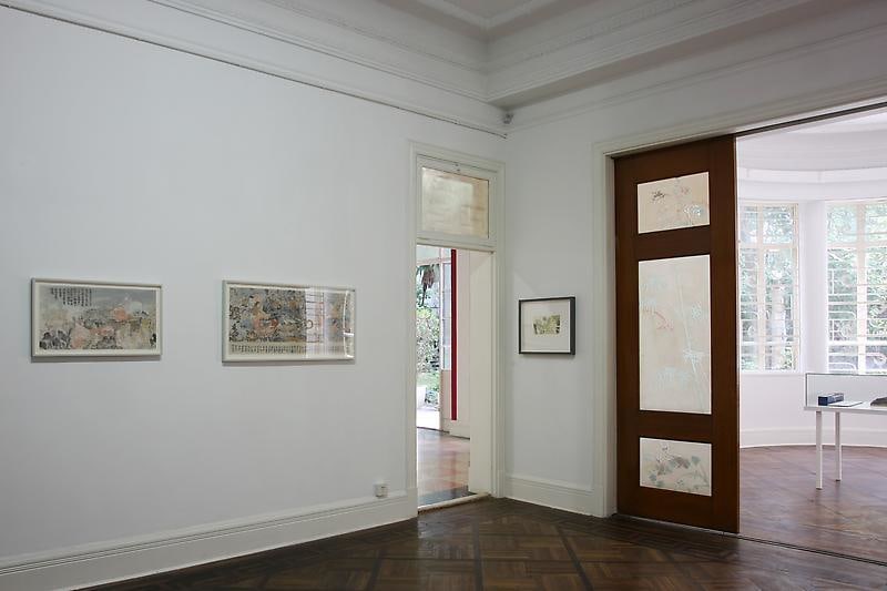 installation view of several artworks