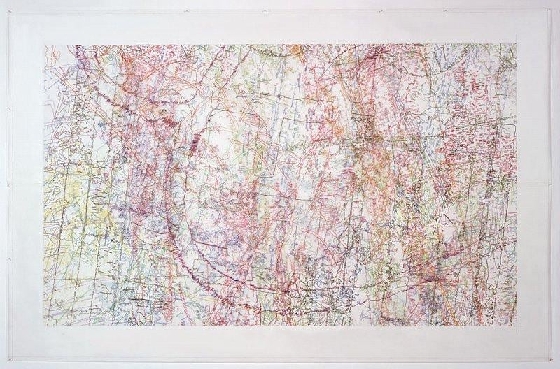 Image of INGRID CALAME's #258 Drawing (Tracings from the Indianapolis Motor Speedway and the L.A. River ), 2007