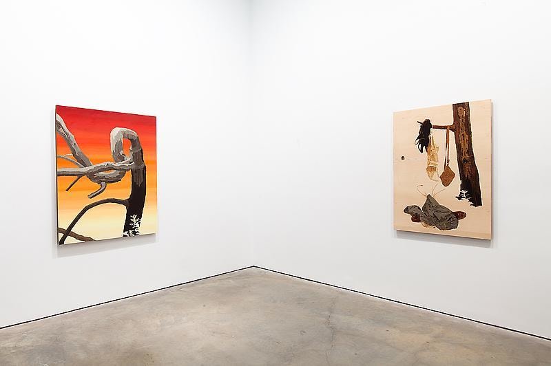 installation view of two artworks