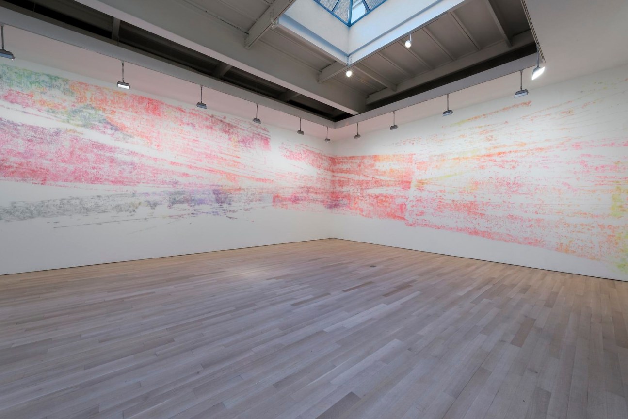 Installation view of wall art