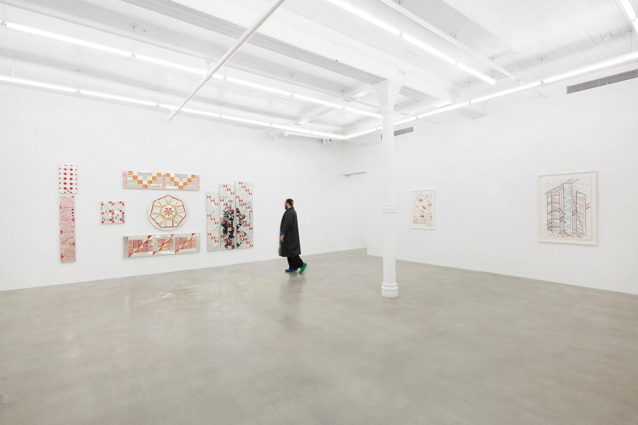 figure approaching glass artworks