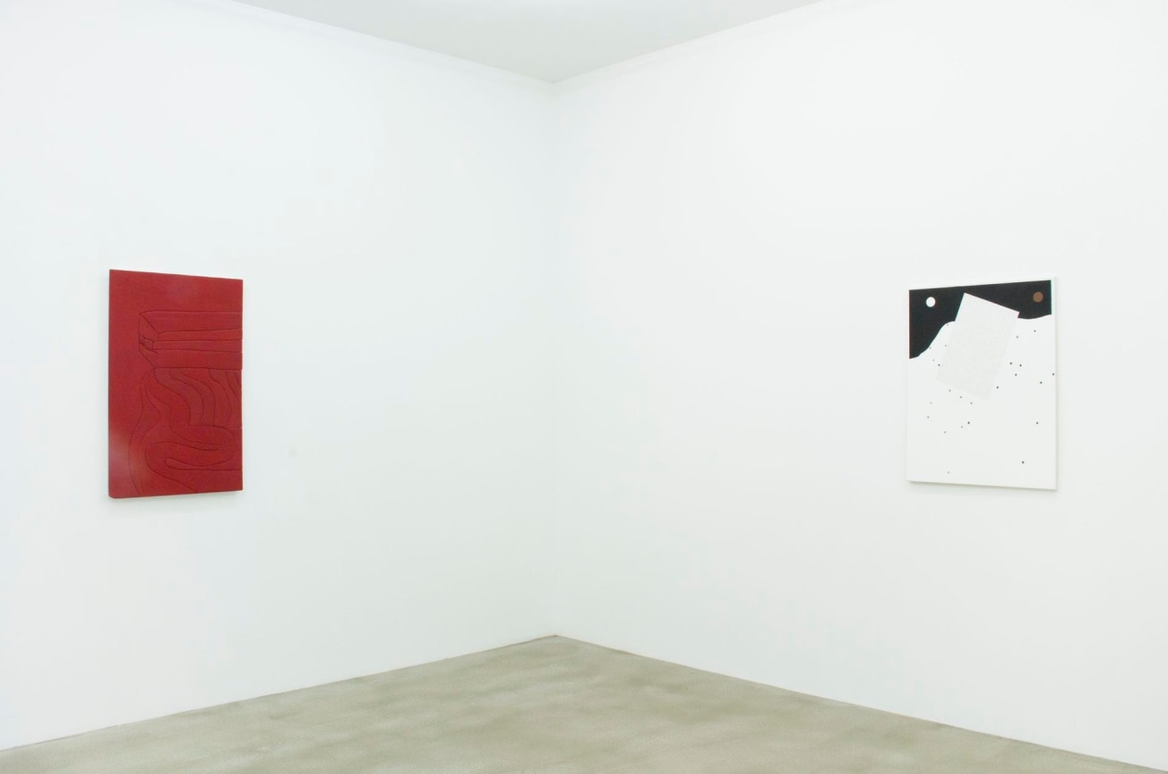 installation view of two artworks
