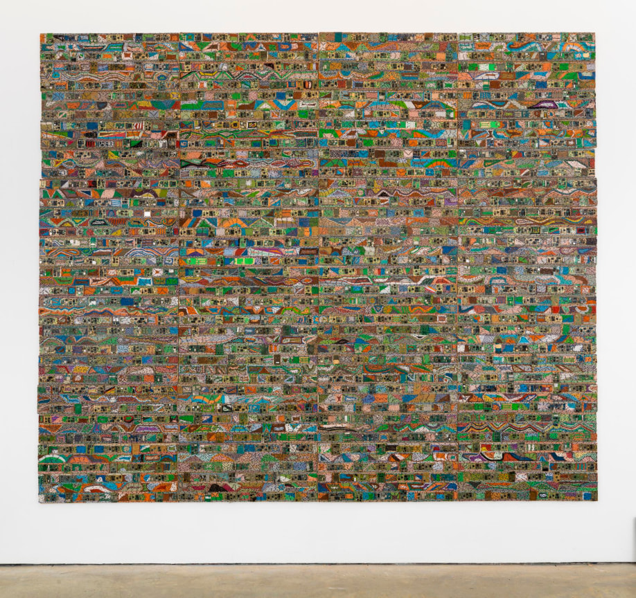 abstract pattern composed of electronic components