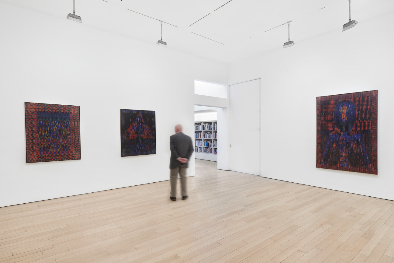 installation view of three artworks