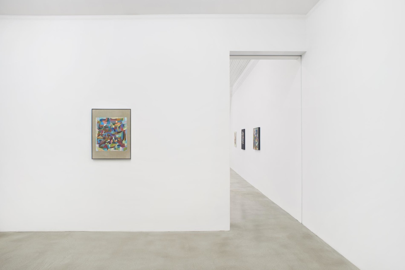 installation view of several artworks