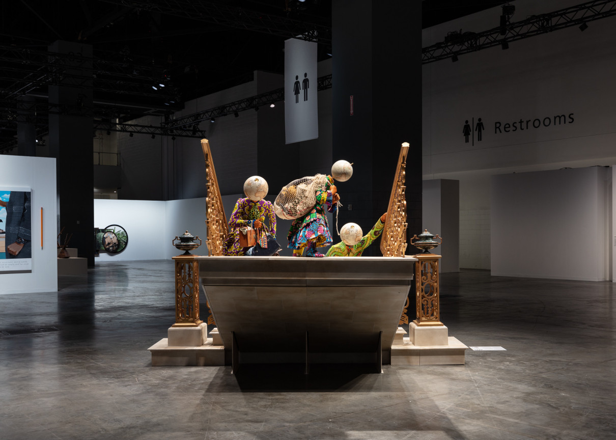 Installation view, Yinka Shonibare CBE, Moving Up, at&nbsp;Art Basel Miami Beach, Meridians, Miami, FL, November 30-December 5, 2021