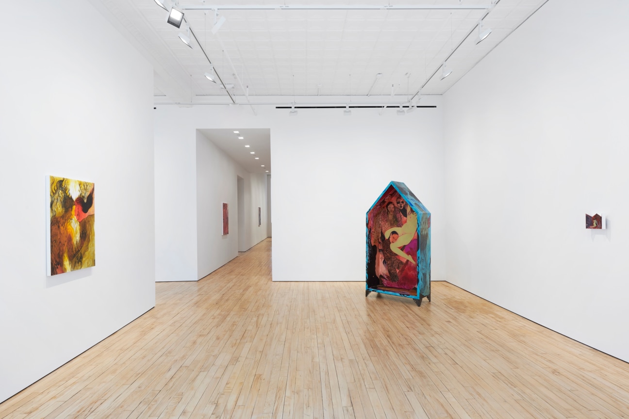 view of the gallery with several artworks