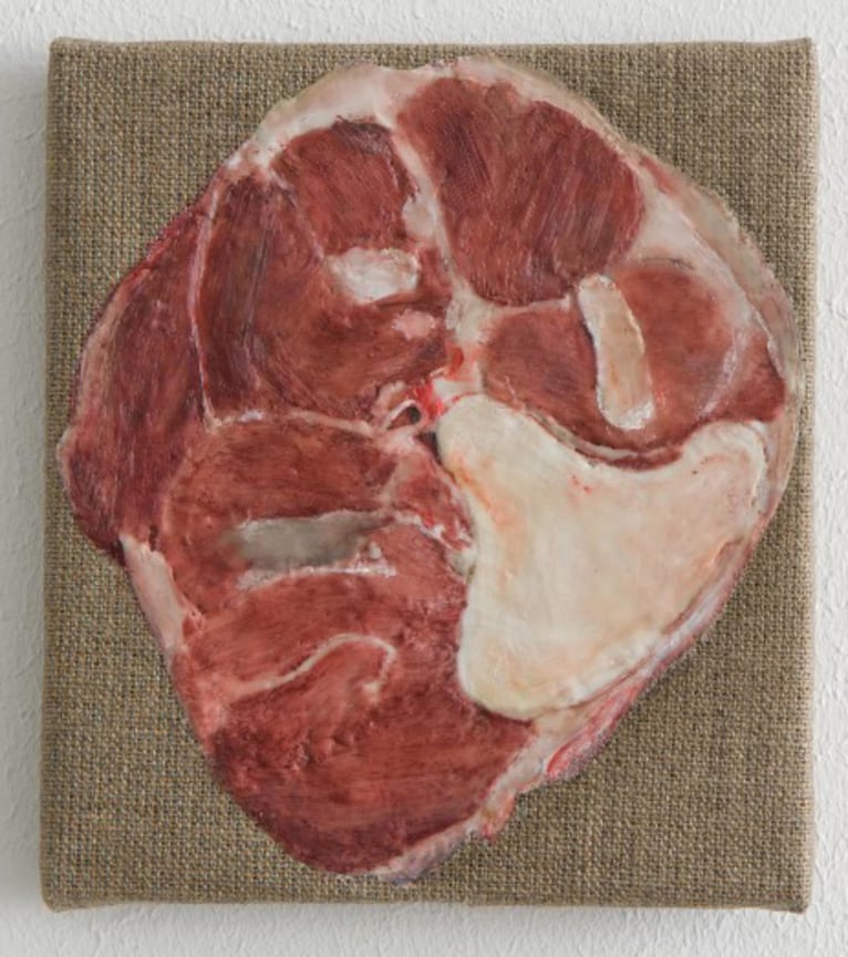 realistic looking beef shank on linen