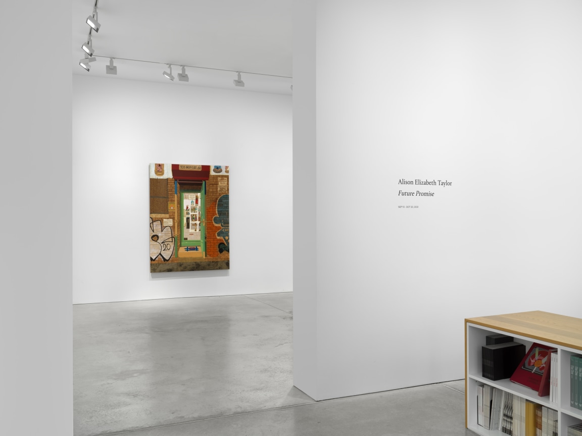 entrance towards exhibition, revealing an artwork