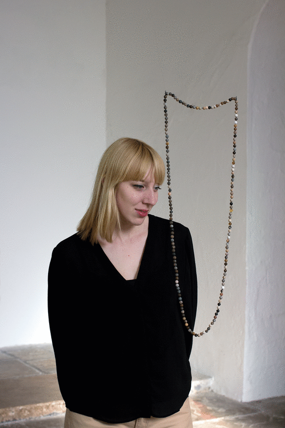 , KATIE PATERSON Fossil Necklace, 2013 170 carved rounded fossils, strung on silk Edition of 3 + 2 AP Total length: 58 in. (147.3 cm) Edition 1 of 2 AP