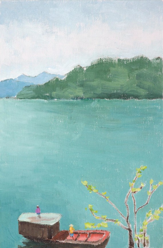 boat traversing a large body of water