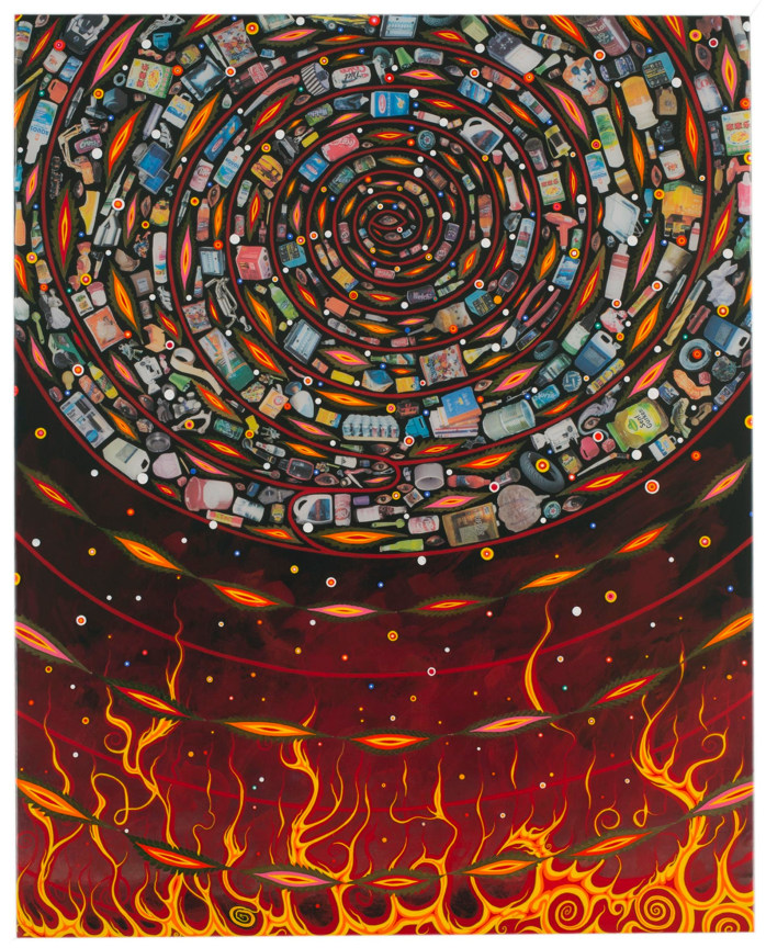 , FRED TOMASELLI After Oct. 16, 2010, 2014 Photo-collage, leaves, acrylic, and resin on wood panel 30 x 24 in. (76.2 x 61 cm)