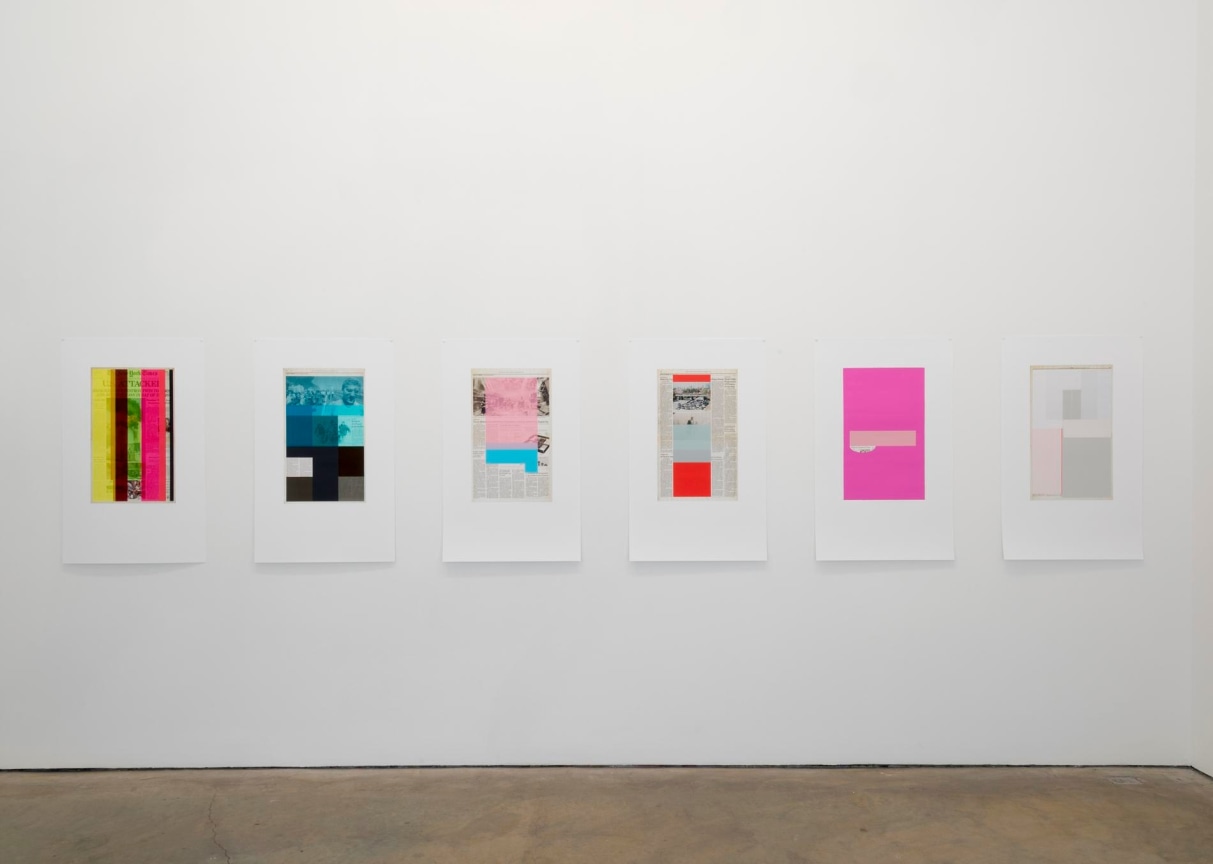 installation view of several artworks