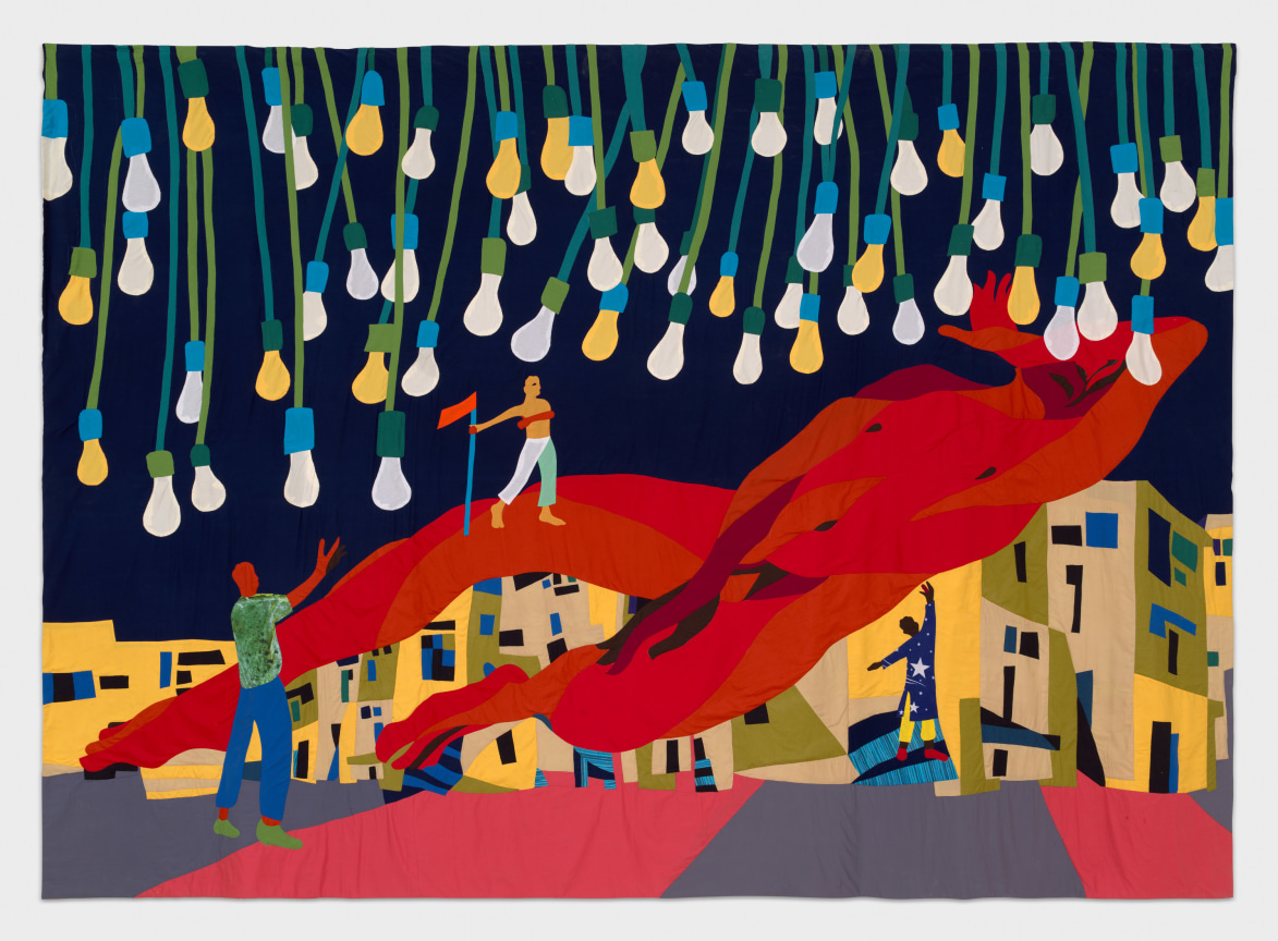 Image of a Christopher Myers appliqu&eacute; textile.