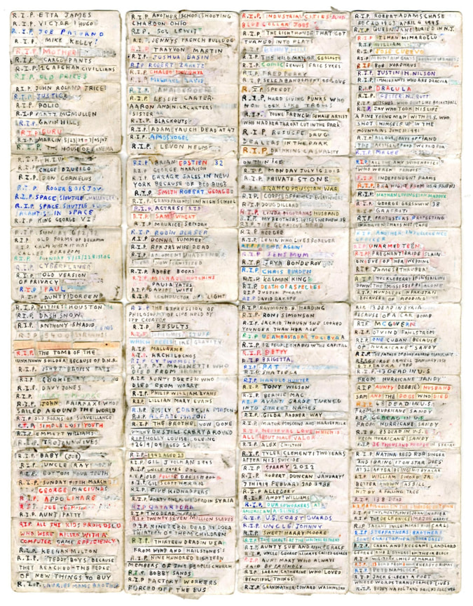 Image of SIMON EVANS's R.I.P.s, 2012