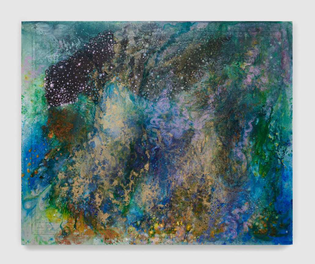 abstracted painting made of Oil and acrylic on archival printed canvas