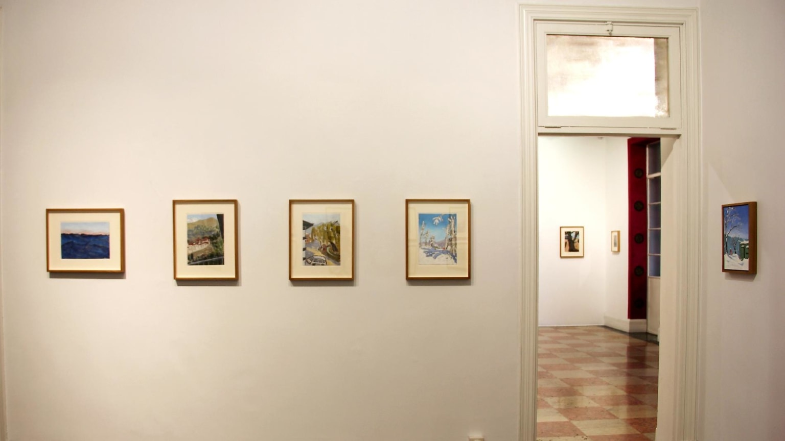 installation view of several artworks