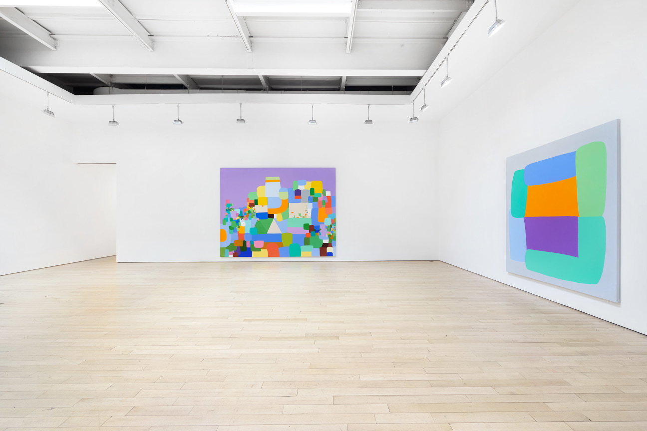 Installation view of two artworks