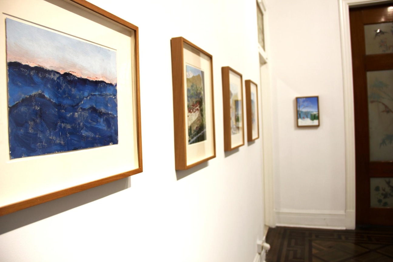 installation view of several artworks
