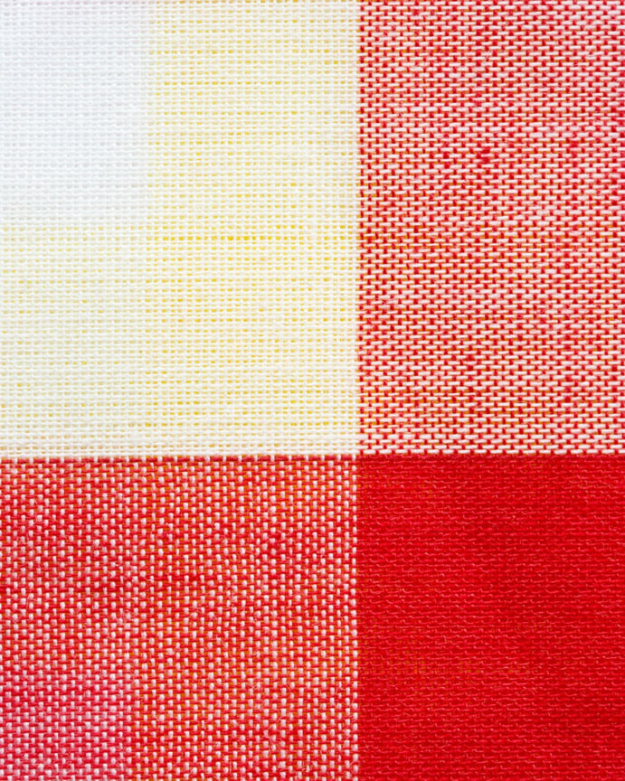 red, yellow, and white gingham fabric