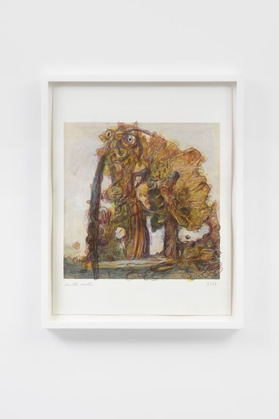 Ink, wax and graphite on paper