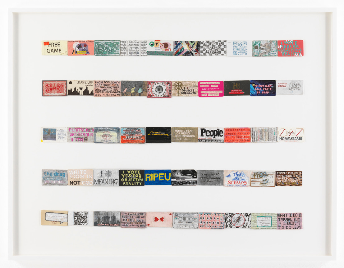 Image of SIMON EVANS's Archive of slogans #3 (for Jac Leirner), 2018